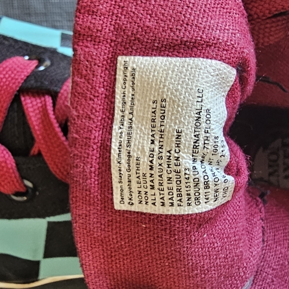 Demon Slayer blue black checker High Tops Men's Size 8 - Picture 7 of 8